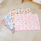 Non-Slip Pet Cushion Soft Cozy Pillow with Paw Print Pattern