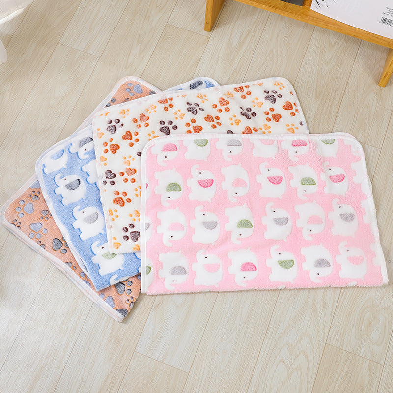 Non-Slip Pet Cushion Soft Cozy Pillow with Paw Print Pattern