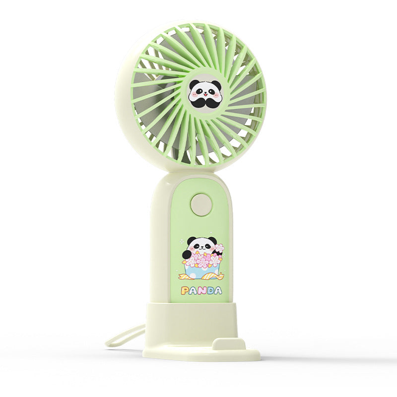 Portable Mini Fan USB Rechargeable Cute Panda Design Lightweight Compact
