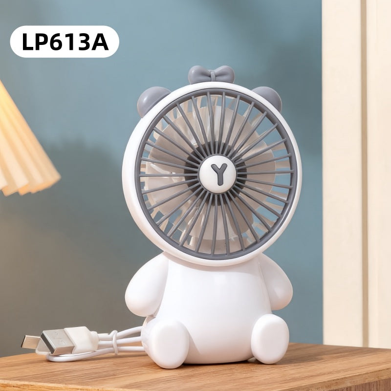 Compact USB Table Fan Quiet DC Motor Child-Safe Portable Figure Design