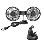 Dual-Head USB Car Air Vent Fan Portable Adjustable Airflow Cooling Fan for Vehicle