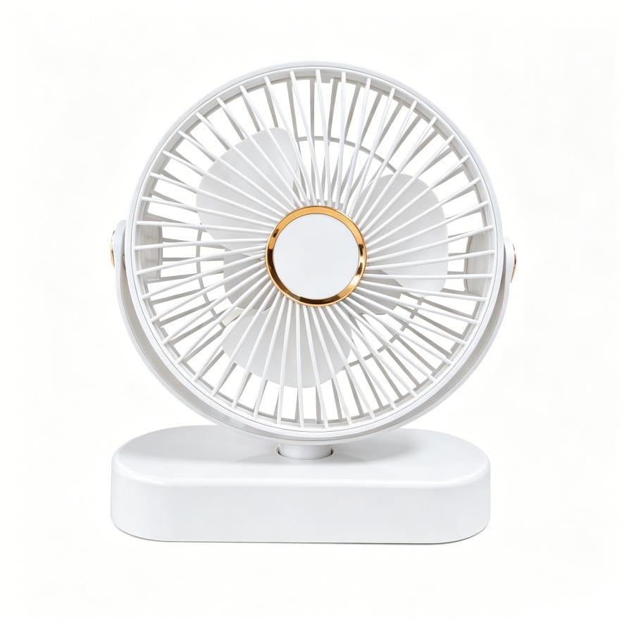 Ladies Table Fan Elegant Design Gold Accent Quiet Operation