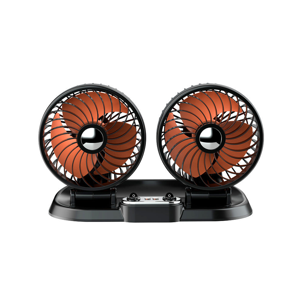 Dual-Head Portable Car Ventilation Fan USB Powered Adjustable Speed Silent Operation