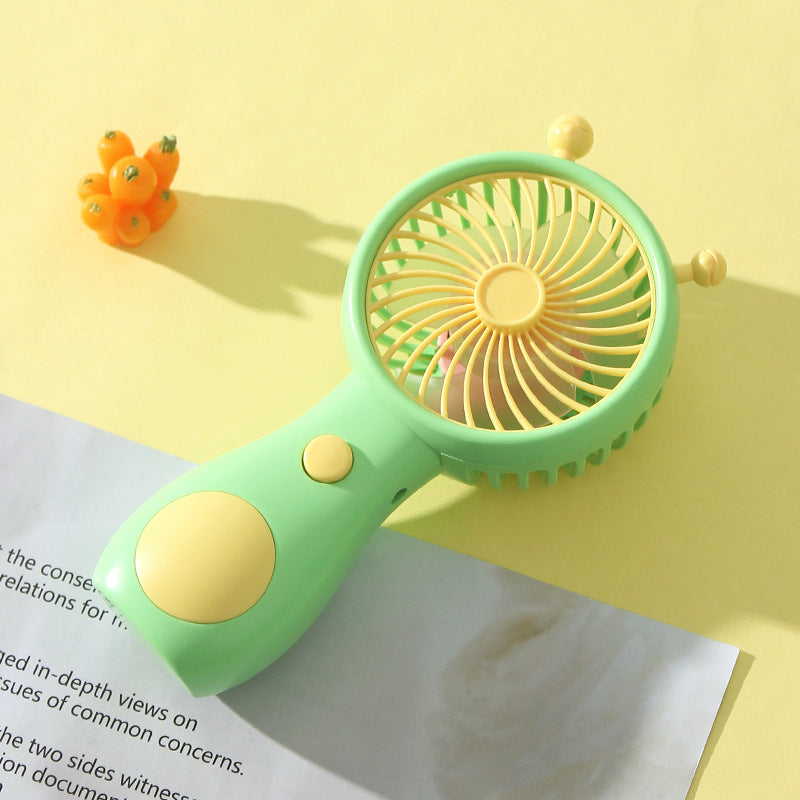 Portable Handheld Fan with Cute Lion Design USB Rechargeable Lightweight Personal Fan