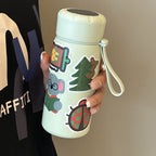 Ladies Stylish Water Bottle BPA-Free Flip Lid with Fun Sticker Designs Compact Size