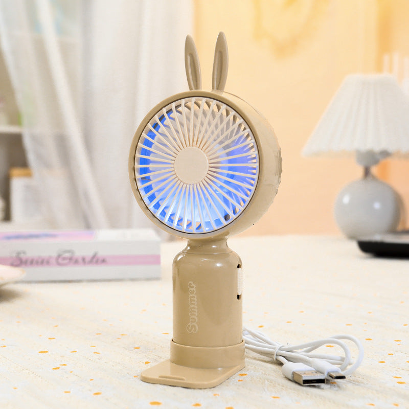 Portable Mini Hand Fan for Women USB Rechargeable Lightweight with Flexible Mounting and Cute Ear Design