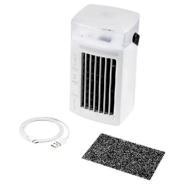 Micro Desktop Evaporative Cooler USB Powered with Replaceable Activated Carbon Cooling Pad Unisex One Size
