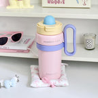 Ladies Insulated Water Bottle BPA-Free Plastic Leak-Proof Lid Ergonomic Handle Multi-Functional