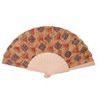 Handmade Cork and Wood Ladies Fan Lightweight Elegant Portable Accessory