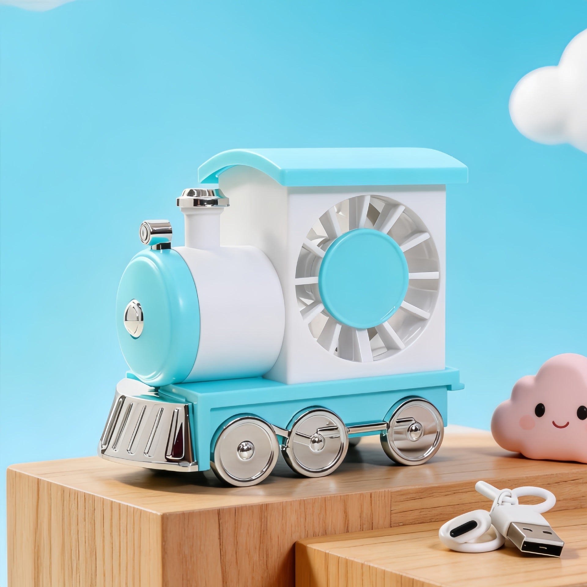 Creative Toy Locomotive Model for Kids Durable Plastic Movable Parts Bright Colors