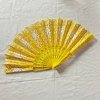 Ladies Decorative Handcrafted Fan with Intricate Patterns and Vibrant Colors