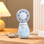 Portable Hand Fan for Women with USB Rechargeable Misting Spray and Cute Bear Design
