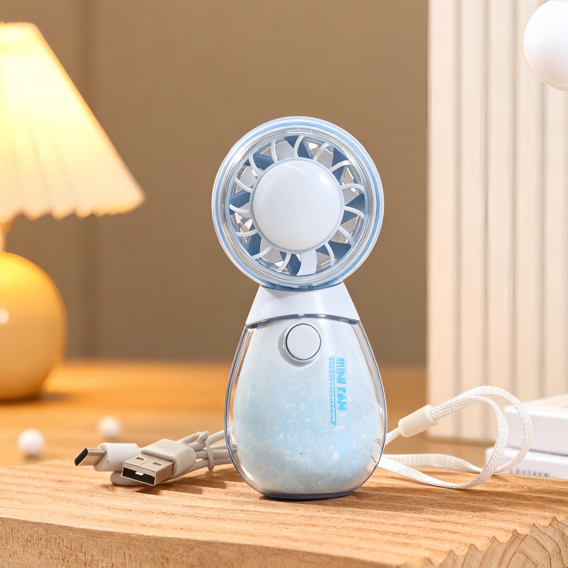 Portable Hand Fan for Women with USB Rechargeable Misting Spray and Cute Bear Design