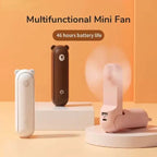 Foldable Rechargeable Portable Mini Fan with USB Power Bank and Lanyard Unisex One Size