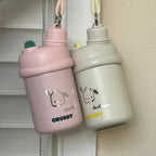 Women's Insulated Water Bottle BPA-Free Plastic Leakproof Screw Cap Animal Design
