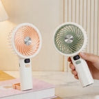 Portable Table Fan with LED Display USB Powered Adjustable Speed Quiet Operation Compact Size