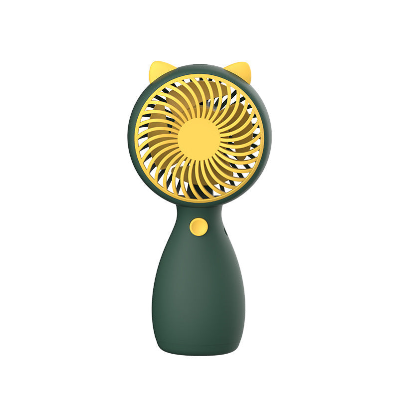 Portable Handheld Fan Cat Design USB Rechargeable 3-Speed Quiet Operation