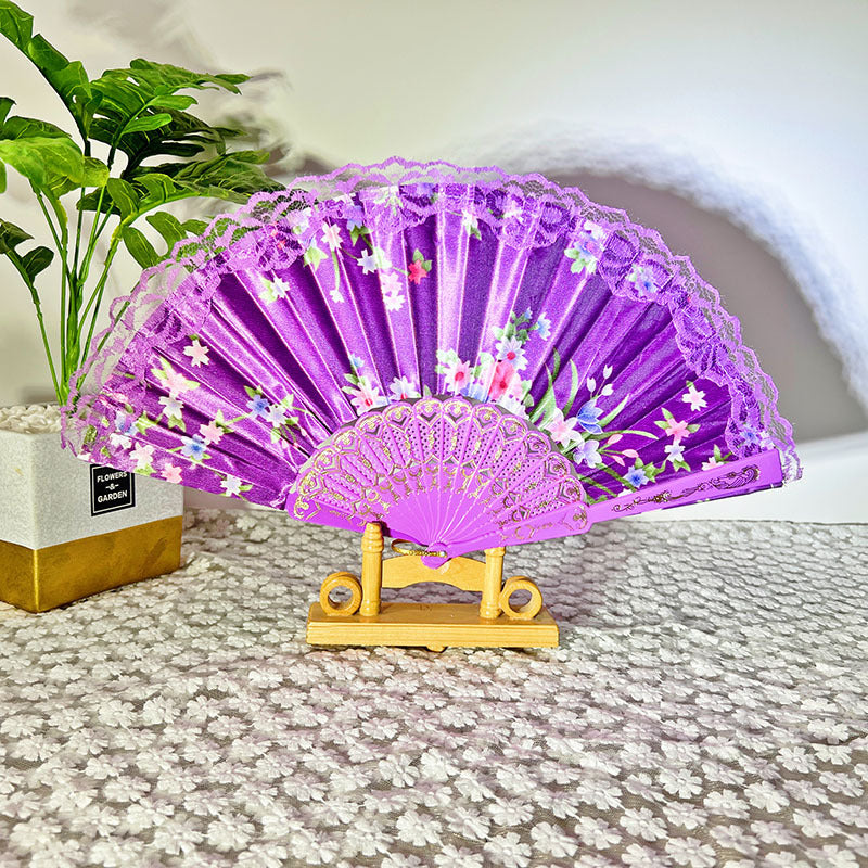 Handmade Elegant Floral Lace Fan Lightweight Portable Women’s Accessory