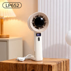 Portable Handheld Fan with LED Display USB Rechargeable Lightweight Personal Cooling Fan