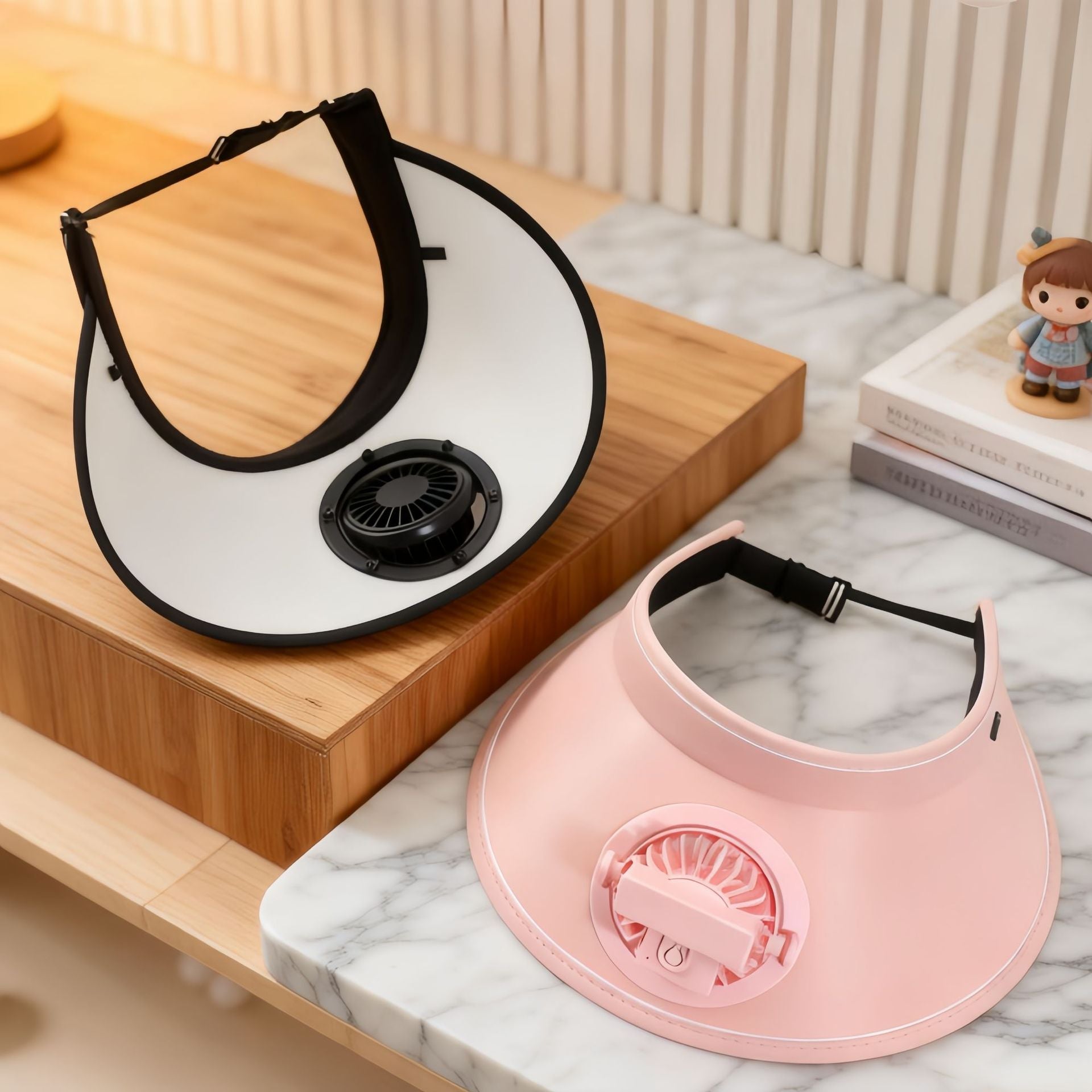 Women’s Wearable Cooling Hood with Built-In USB Rechargeable Fan Portable Summer Cap