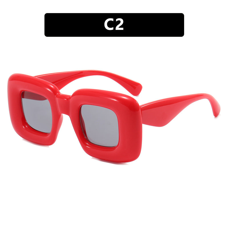Women Rectangular Sunglasses Wide Frame UV Protection Lightweight Comfortable Fit