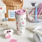 Insulated Stainless Steel Water Bottle for Women with Cute Dog Design Leak-Proof Lid