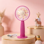 Portable USB Hand Fan for Women with Flexible Tilt and Ergonomic Handle Lightweight Personal Cooling Fan