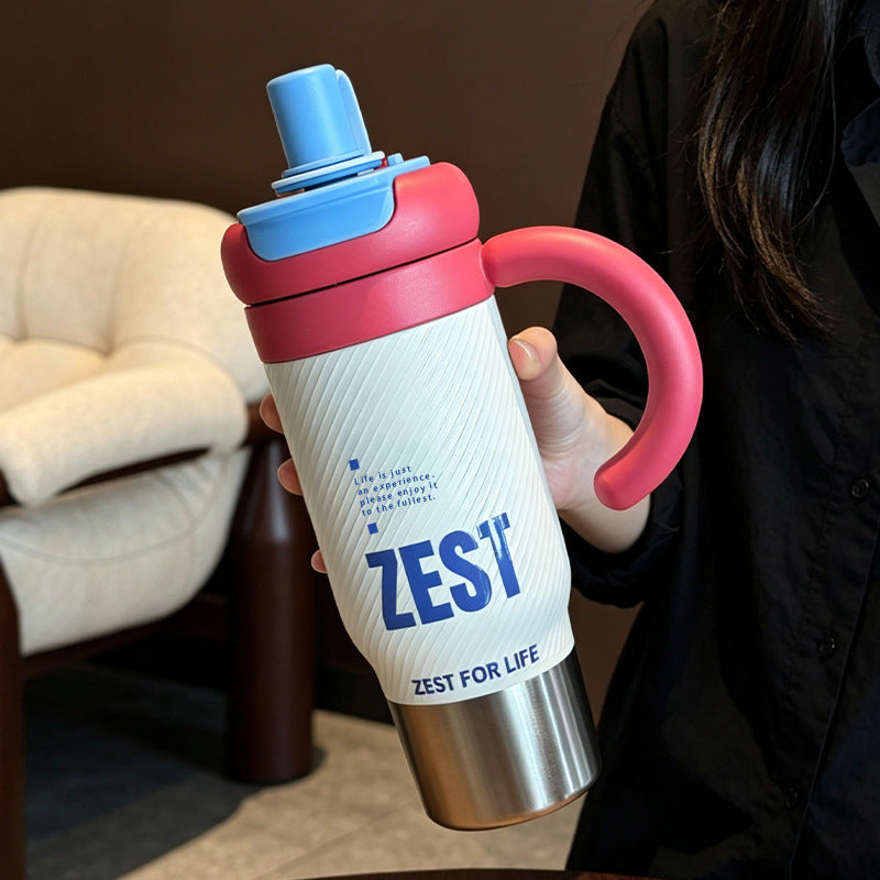Women’s Stainless Steel Insulated Mug with Spill-Resistant Drinking Lid and Double-Wall Insulation