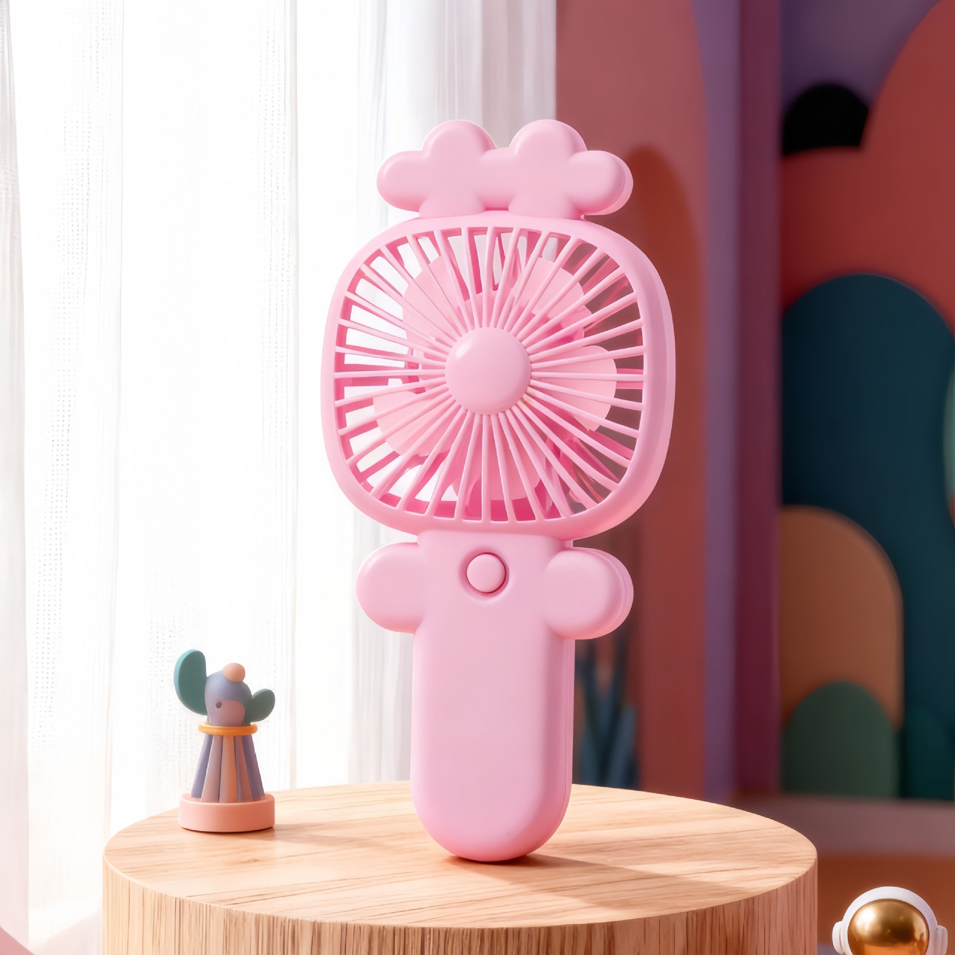 Portable Mini Hand Fan USB Rechargeable Quiet Operation Ergonomic Handle Compact Lightweight Design