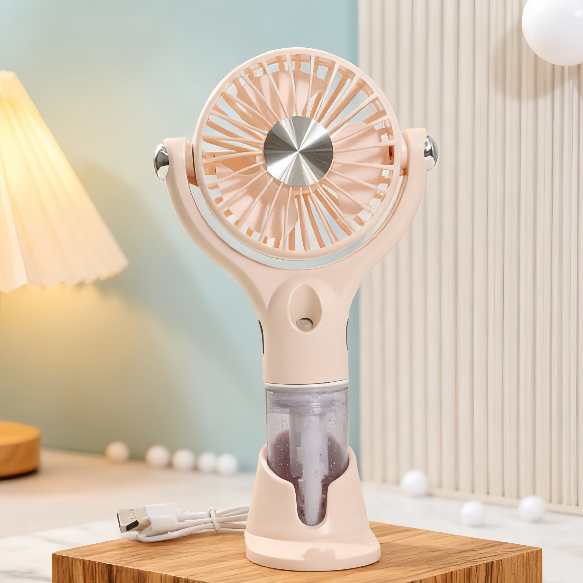 Portable Cooling Fan with Water Tank USB Rechargeable Lightweight Personal Air Cooler