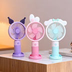 Women's Handheld Fan USB Rechargeable Portable Cute Animal Design Quiet Adjustable Speed