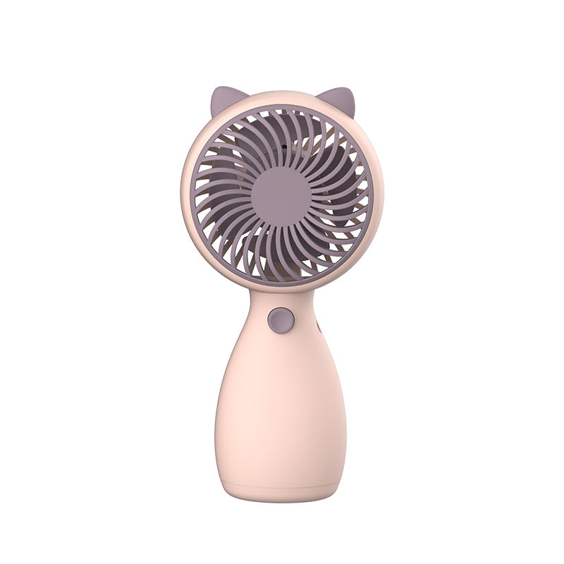 Portable Handheld Fan Cat Design USB Rechargeable 3-Speed Quiet Operation