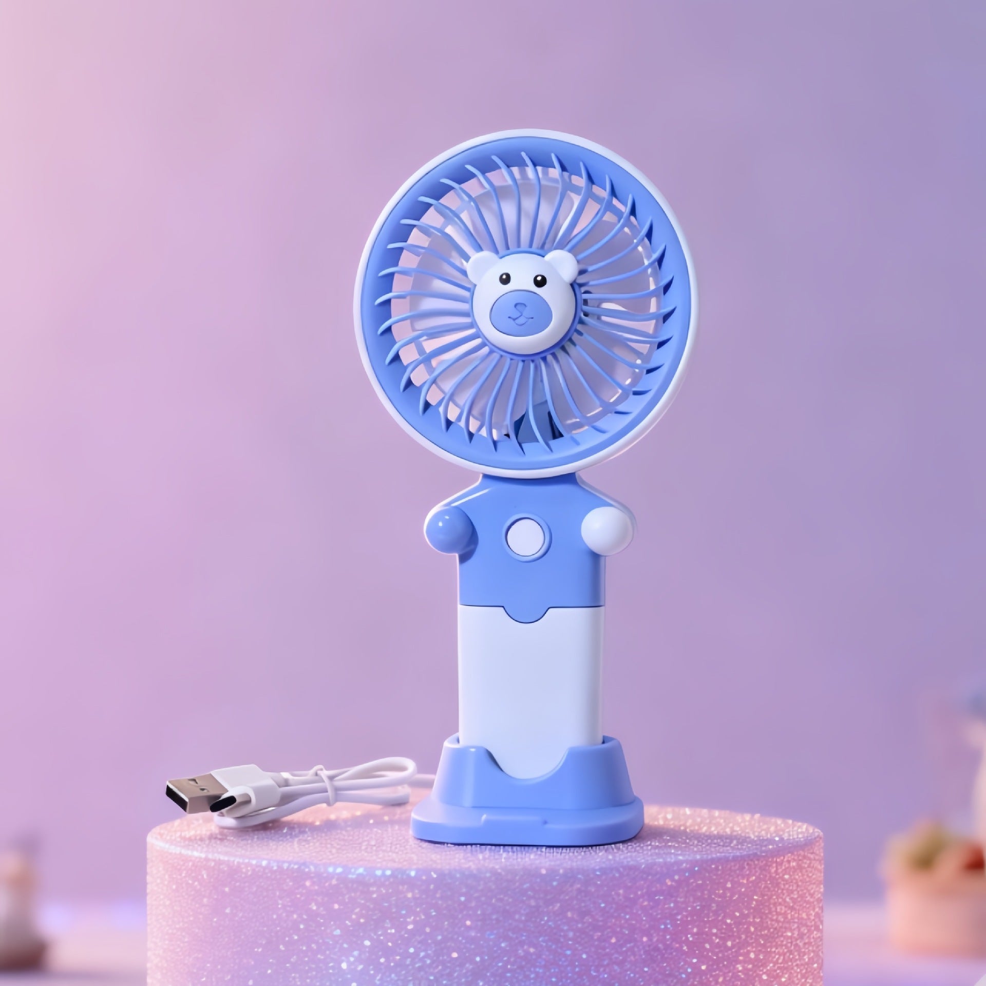 Portable USB Fan with Flexible Holder Lightweight Quiet Operation for Women