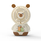 Portable Mini Fan Cute Bear Design Rechargeable Battery Powered for Women