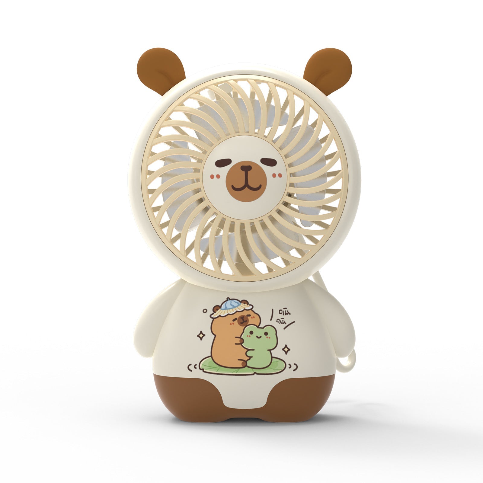 Portable Mini Fan Cute Bear Design Rechargeable Battery Powered for Women
