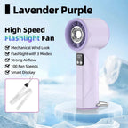 Portable High-Speed Fan with Flashlight 100 Speeds Sakura Pink Compact