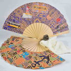 Ladies Fan with Elegant Wooden Frame and Cultural Motif Lightweight Portable
