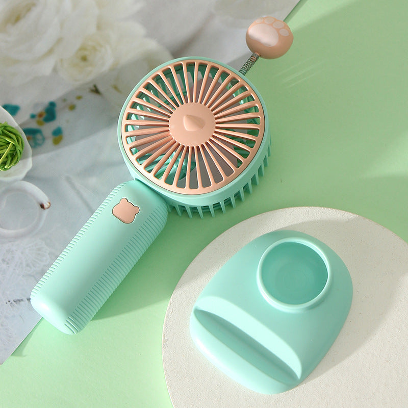 Portable Handheld Fan USB Powered Lightweight Quiet Operation Cute Animal Design