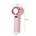 Portable Handheld Fan with Digital Display 5 Speeds 3000mAh Battery