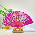 Ladies Folding Fan Floral Design Lightweight Portable Handheld Fan