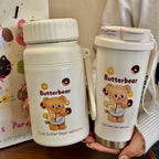 Insulated Water Bottle for Women Double-Walled with Leak-Proof Lid and Animal Design Carry Handle