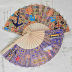 Ladies Fan with Elegant Wooden Frame and Cultural Motif Lightweight Portable