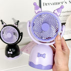 Portable Mini Handheld Fan with Playful Cat Design Lightweight Rechargeable Personal Cooling Fan