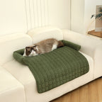 Cozy Cat Bed Plush Ergonomic Raised Sides Non-Slip Base Comfortable Pet Lounger
