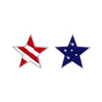Women's Lightweight Star Earrings Enamel Flag Design Fishhook Closure Zinc Alloy