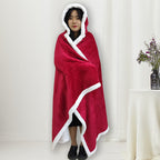 Women's Hooded Blanket Soft Warm Fleece Cozy Oversized Wrap