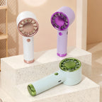 Portable Handheld Fan with Powerful Battery USB Rechargeable White and Rose Gold Lightweight