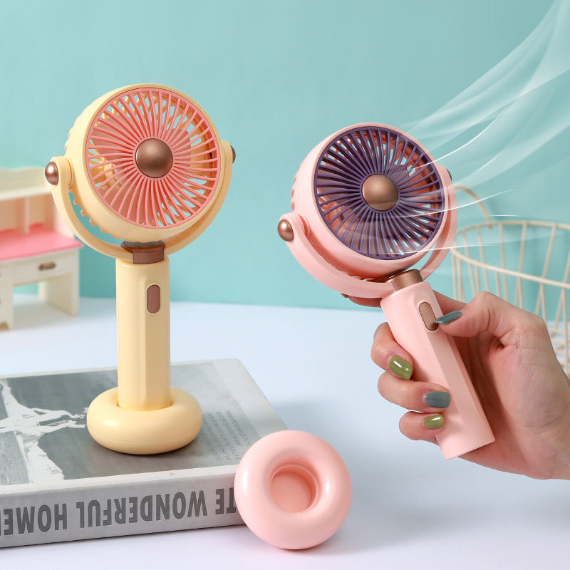 Portable Handheld Fan USB Rechargeable 3-Speed Compact Lightweight with Stand