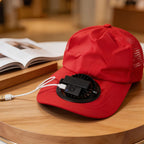 Women's Cooling Cap with Integrated Fan Breathable Mesh Adjustable Strap