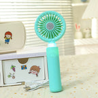 Portable Mini Hand Fan with USB Charging and Integrated LED Light Compact Rechargeable Personal Fan